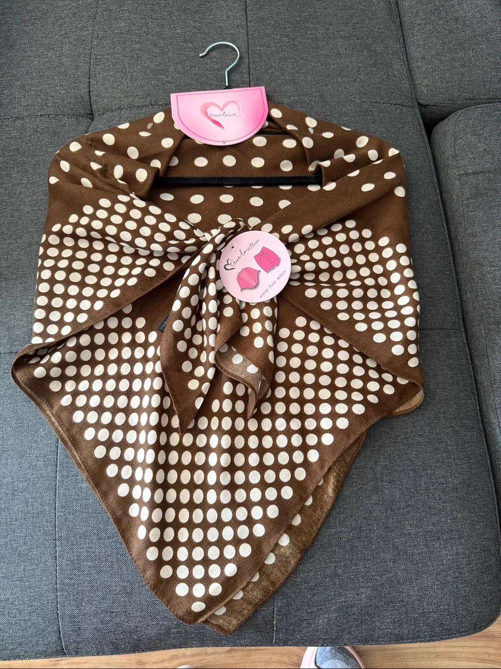 Brown Polka Dot Scarf- true love